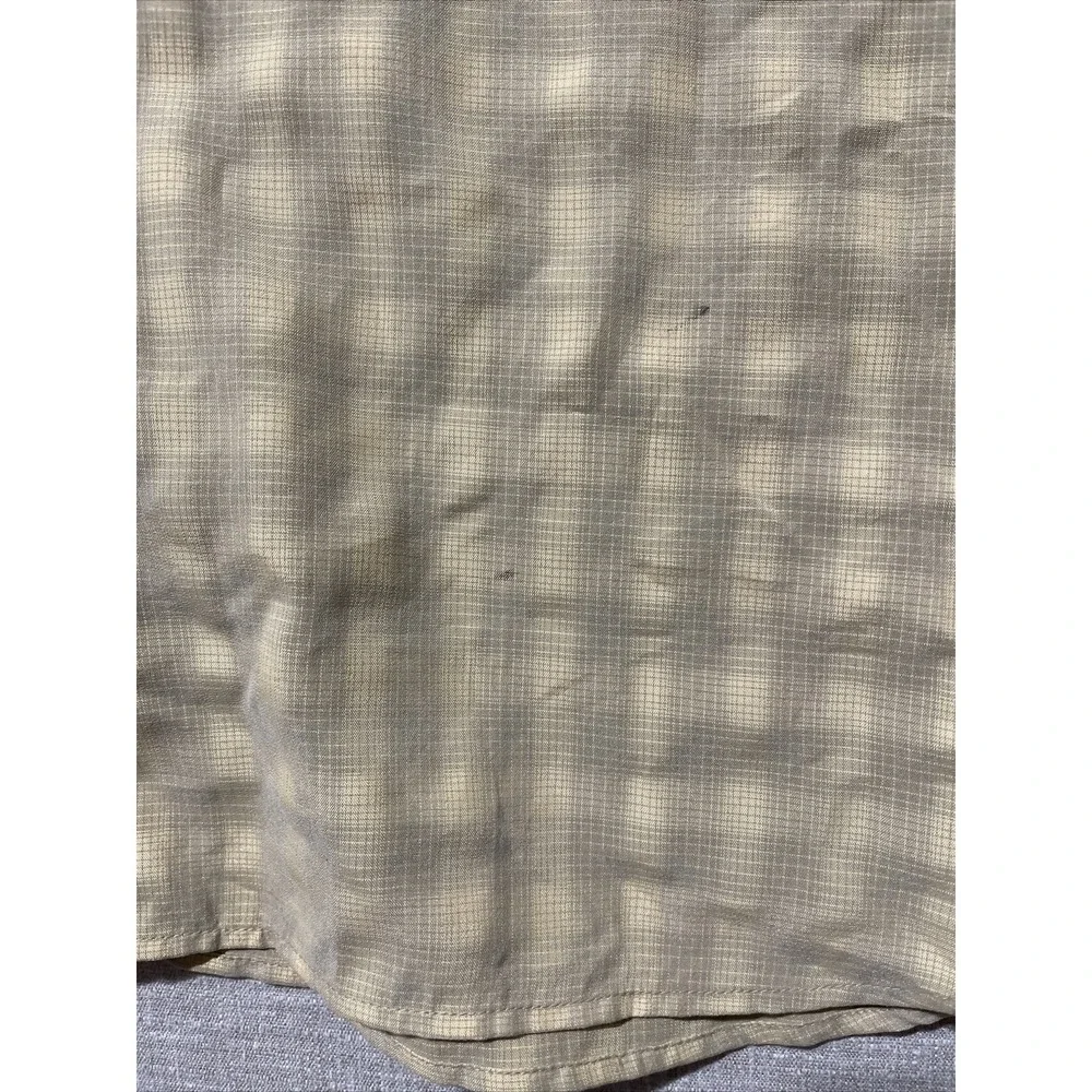The North Face Button Up Shirt Men's 2XL Beige‎ Plaid Nature Hiking Gorpcore
